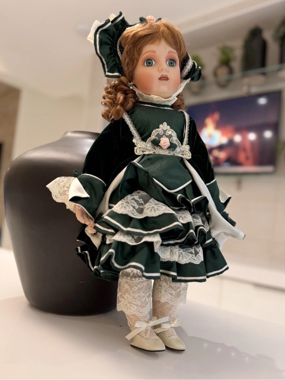 RARE Franklin Heirloom Mint 22” Antique Le Bebe Bru Reproduction Doll VTG